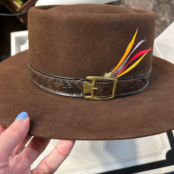 Vintage Stetson 3X Beaver hat with feather size 7 with original box - Picture 3 of 4